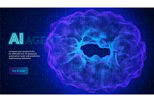 Ai Torus Background. Abstract 3d, a Technology Illustration by Holo Art