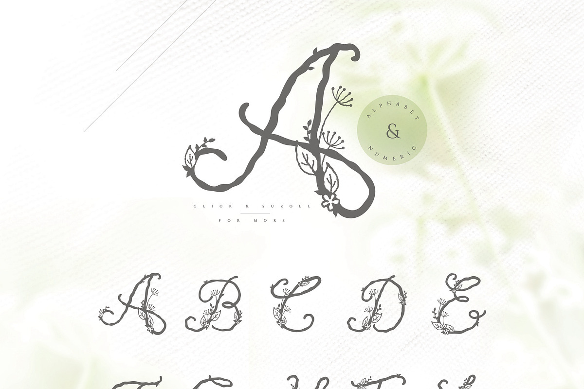 Efelious - floral monogram set, an Object Graphic by Euonia Meraki (Photo 3 of 12)