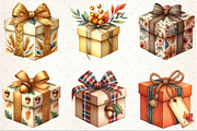 Watercolor Autumn Gift Box Clipart, an Illustration by Rose Art (Thumbnail 2 of 7)