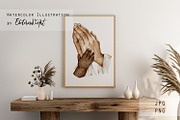 Jesus Prays for Us Holding Hands, an Illustration by EkaterinaViArt (Thumbnail 4 of 4)