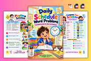 Daily Schedule Word Problems, a Stationery Template by Designmela01 (Thumbnail 3 of 6)