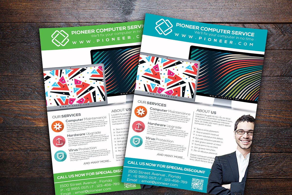 Computer Service Flyer, a Flyer Template by Design Addict