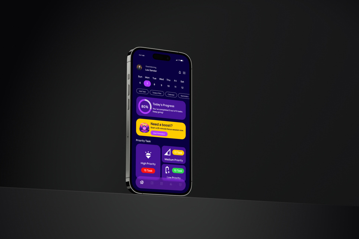 Taskova - Task Planner Mobile App, an App Template by productype1 (Photo 5 of 5)