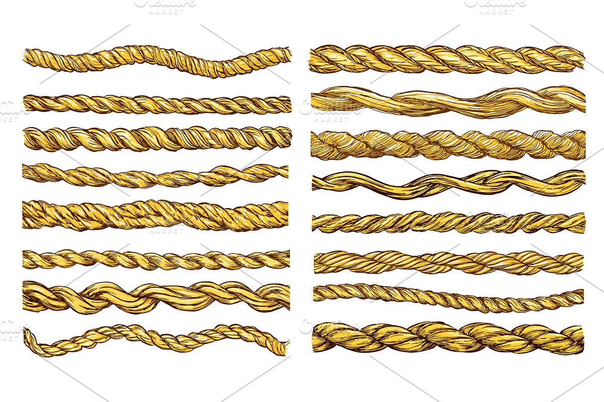 Isolated hand drawn rope borders, an Object Illustration by Valerie Bodnar