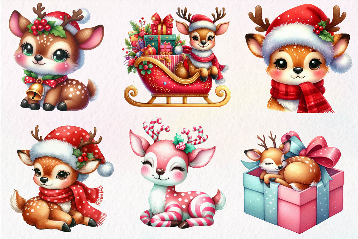 Christmas Cute Deer Sublimation, an Illustration by Dream Creation (Photo 5 of 7)
