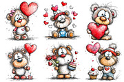 Valentins Day Birthday Party Teddy, an Illustration by Pixels.Craft (Thumbnail 5 of 5)
