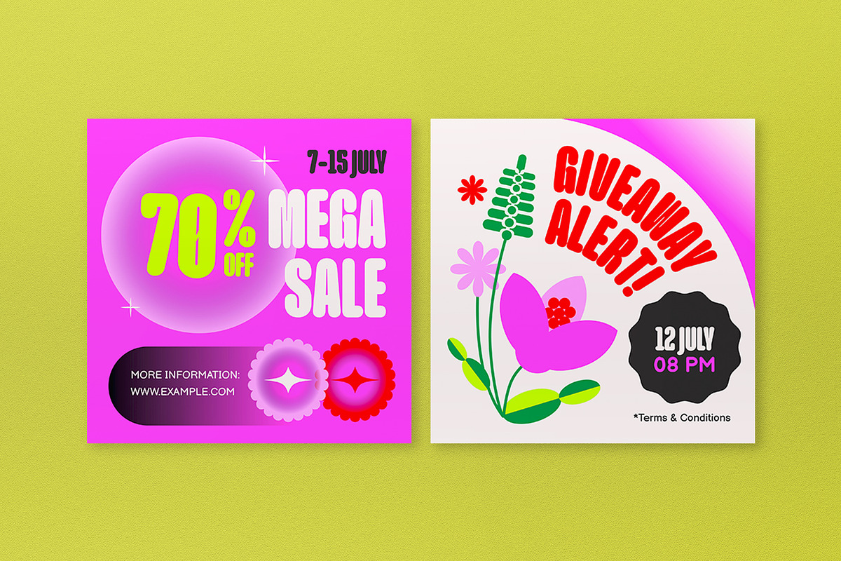 Pink Y2K Spring Sale Banner, an UI Kit Template by graphicook (Photo 3 of 6)