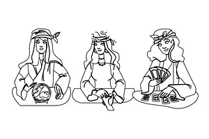 future fortune teller vector, a Person Illustration by pikepicture