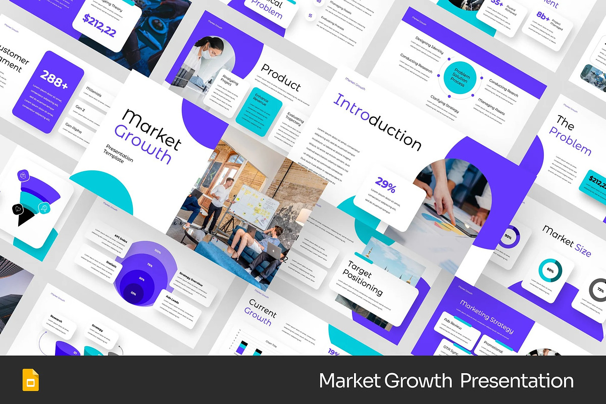Market Growth Google Slides, PPoint