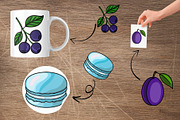 Patisserie Favorites Macaron Pattern, a Food Illustration by Elatedowl (Thumbnail 5 of 11)