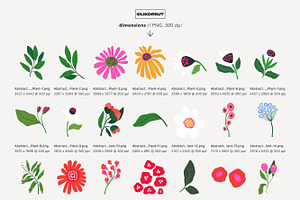 Abstract Modern Floral Graphics