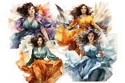 Watercolor Curvy Beauty Clipart, a Person Illustration by Mash Mash Stickers (Thumbnail 6 of 9)