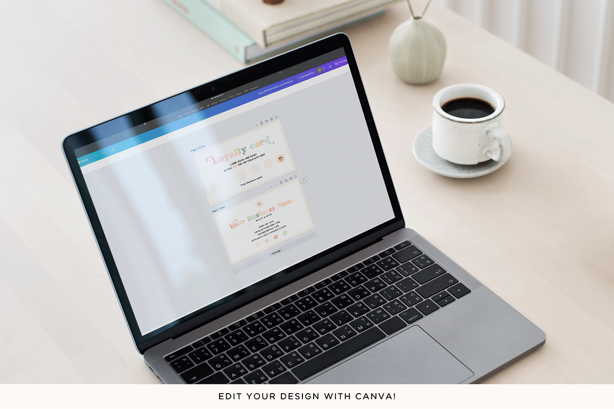 Pastel Loyalty Card Canva Template, a Business Card Template by Hellohastore (Photo 10 of 10)