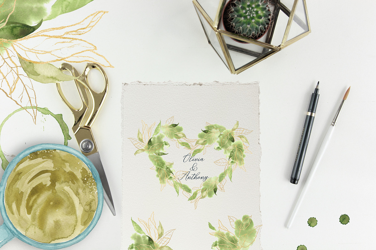 Matcha Green And Golden Watercolor, a Food Illustration by Cat In Colour (Photo 4 of 7)