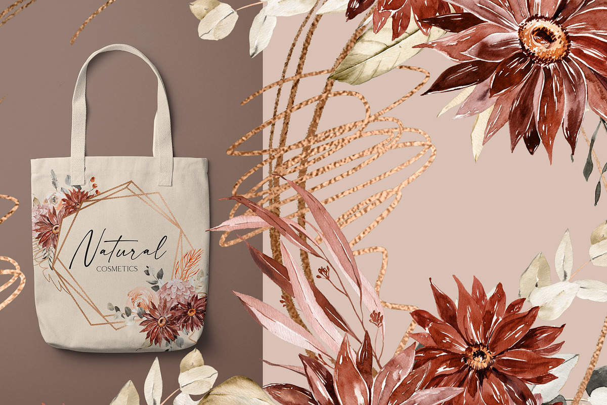 Burgundy Dahlia Fall Collection, an Illustration by Olga Koelsch (Photo 4 of 16)