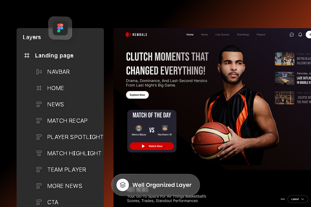 Newbals - Sport News Landing Page preview 2