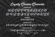 Loyalty Chicano a Script Tattoo Font, a Script Font by Blankids Studio (Thumbnail 5 of 7)