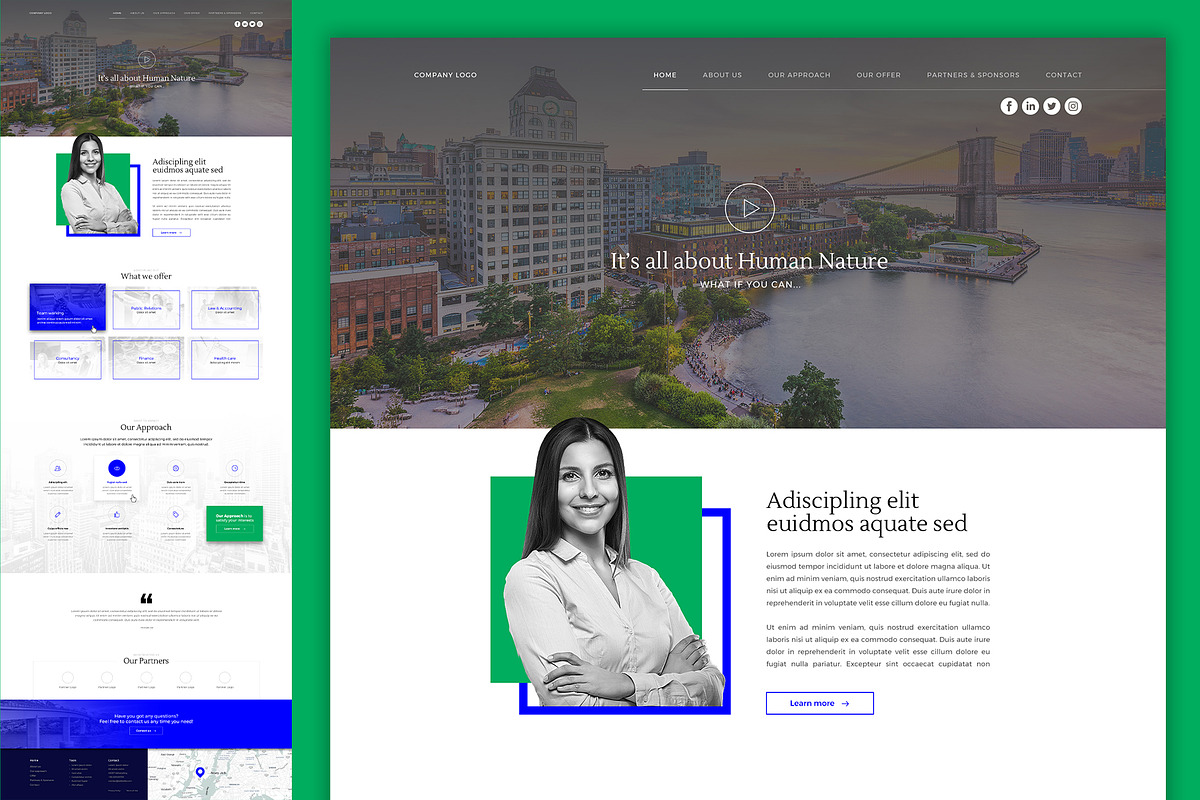 GREEN ME Landing Page PSD Template, a Landing Page Template by Better Be a Designer (Photo 2 of 5)