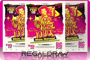 Throw Back 1980s Party Flyer, a Flyer Template by regalDRAW