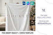 Christmas Sherpa Blanket Mockup, a Household Mockup by Mie Mockup Studio (Thumbnail 1 of 8)