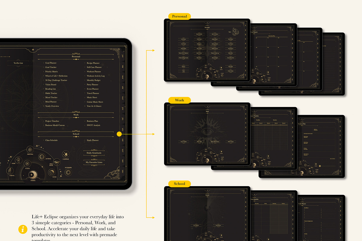 Life+ Eclipse Undated Planner, a Presentation Template by Bichin (Photo 4 of 10)