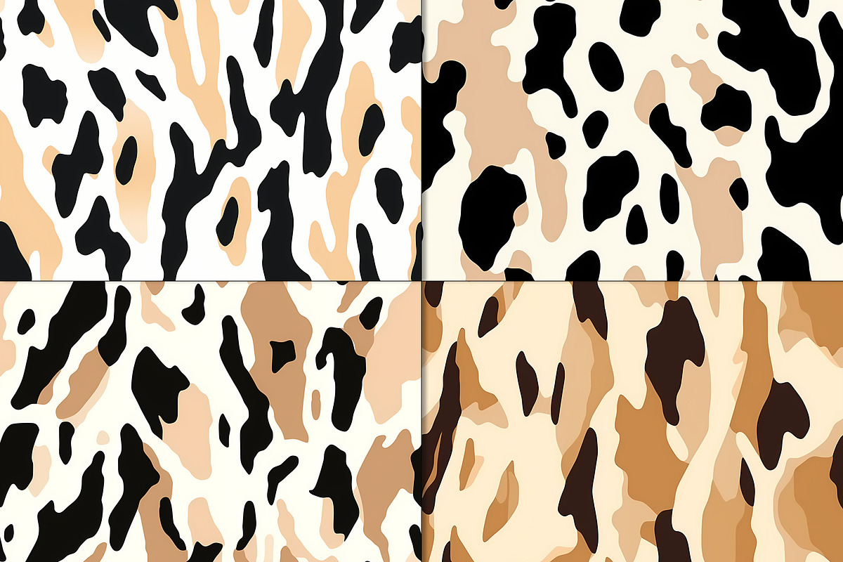 20 Seamless Cowhide Patterns, a Pattern Graphic by Nordic Design