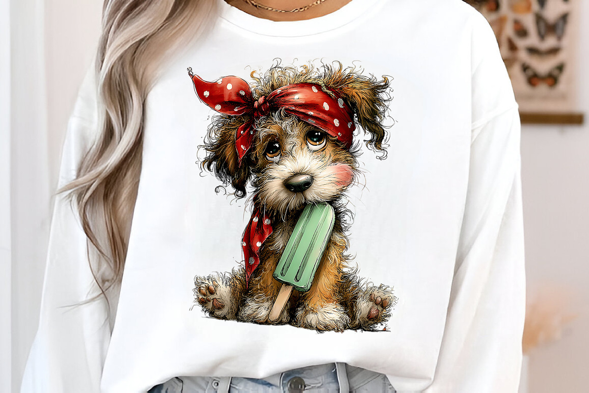 Whimsical Summer Dogs Clipart Bundle, an Illustration by SinaCreation (Photo 5 of 7)