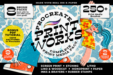 Procreate Print Works Media Pack, a Brush Add-On by UPROOT