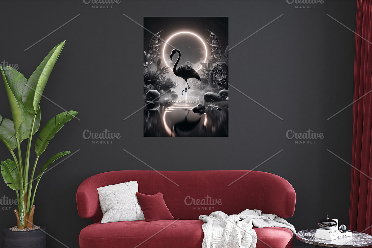 Black Flamingo Wall Art Bundle, a Graphic by Raven&RoseStudio (Photo 9 of 9)