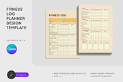 Fitness Log Planner Template, a Marketing Template by CubicSpace (Thumbnail 1 of 4)