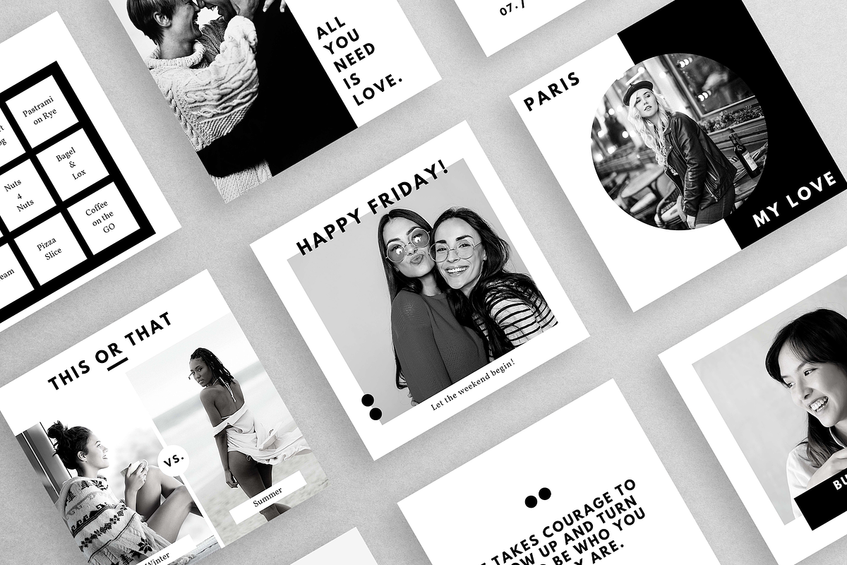 The Black & White Instagram Template, a Social Media Template by thetrendytemplate (Photo 2 of 5)