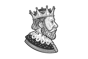 Portrait Of King Sketch Vector