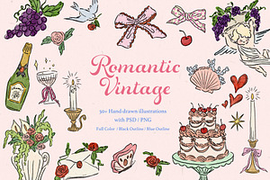 Romantic&Vintage illustrations