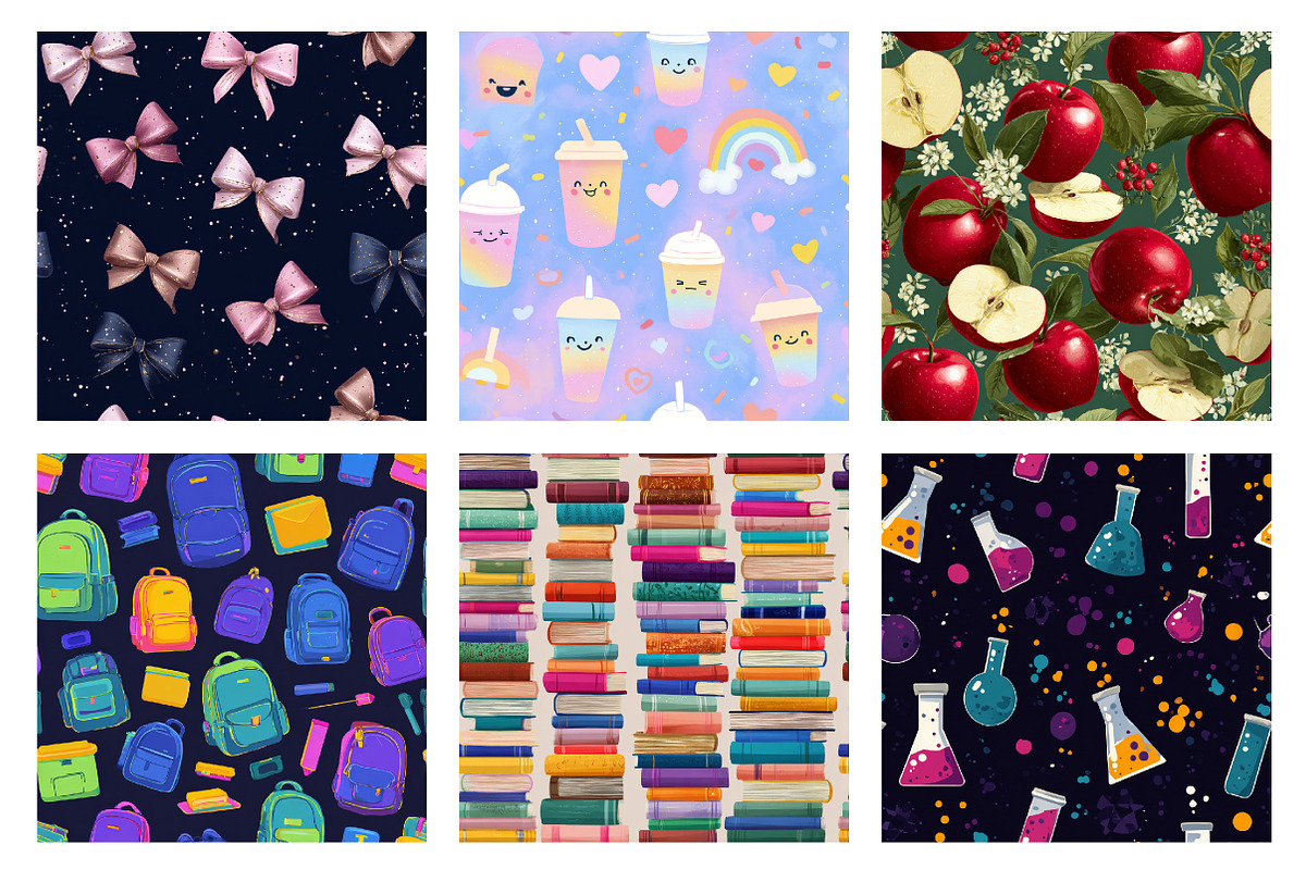 Back to School Seamless Patterns, a Texture Illustration by Dream Creation (Photo 2 of 4)