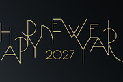2027 Happy New Year golden connected, a Seasonal Illustration by sceptical cactus (Thumbnail 2 of 3)