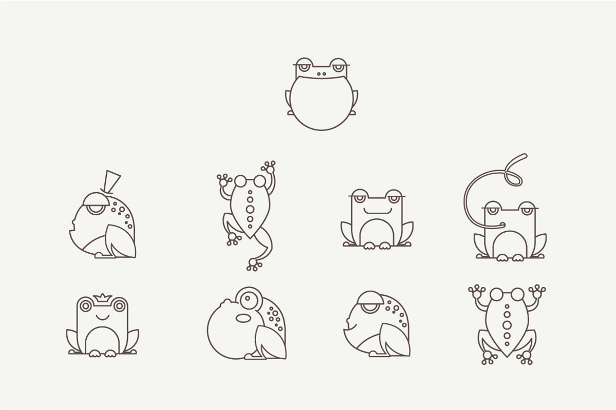 Vector frog icons preview 2