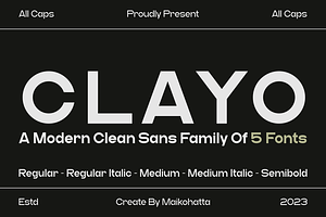 Clayo - Modern Clean Sans Family, a Sans Serif Font by MaikoHatta