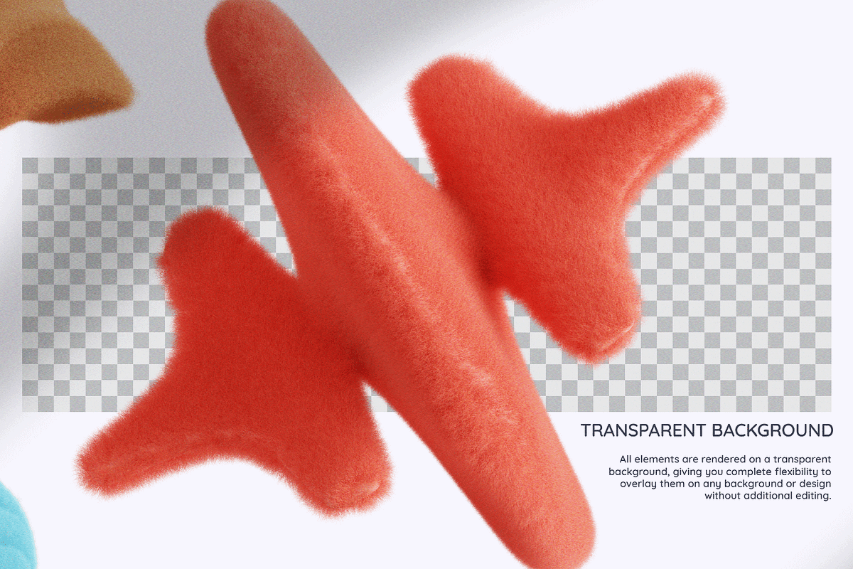 100 Fluffy 3D Elements, an Object Graphic by Tridimensi Pro (Photo 2 of 18)