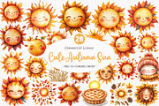 Cute Autumn Sun Clipart, an Illustration by SinaCreation (Thumbnail 1 of 5)