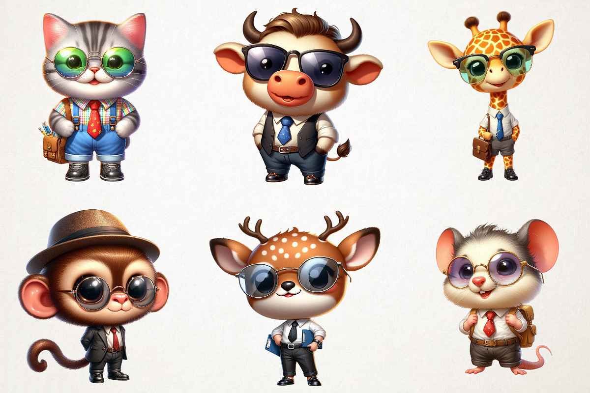 Back to school animals teacher PNG, an Animal Illustration by RobertsArt (Photo 3 of 7)