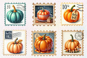 Pumpkin Postage Stamp Clipart, an Illustration by CreationArt (Thumbnail 3 of 5)