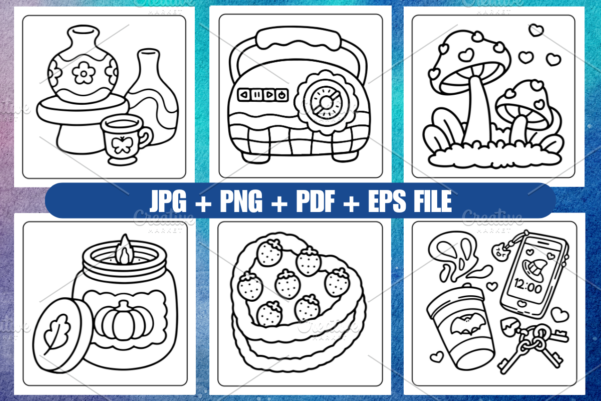 TRIPPY & GROOVY Coloring page Vol-01, a Decorative Illustration by Design Haven (Photo 2 of 2)