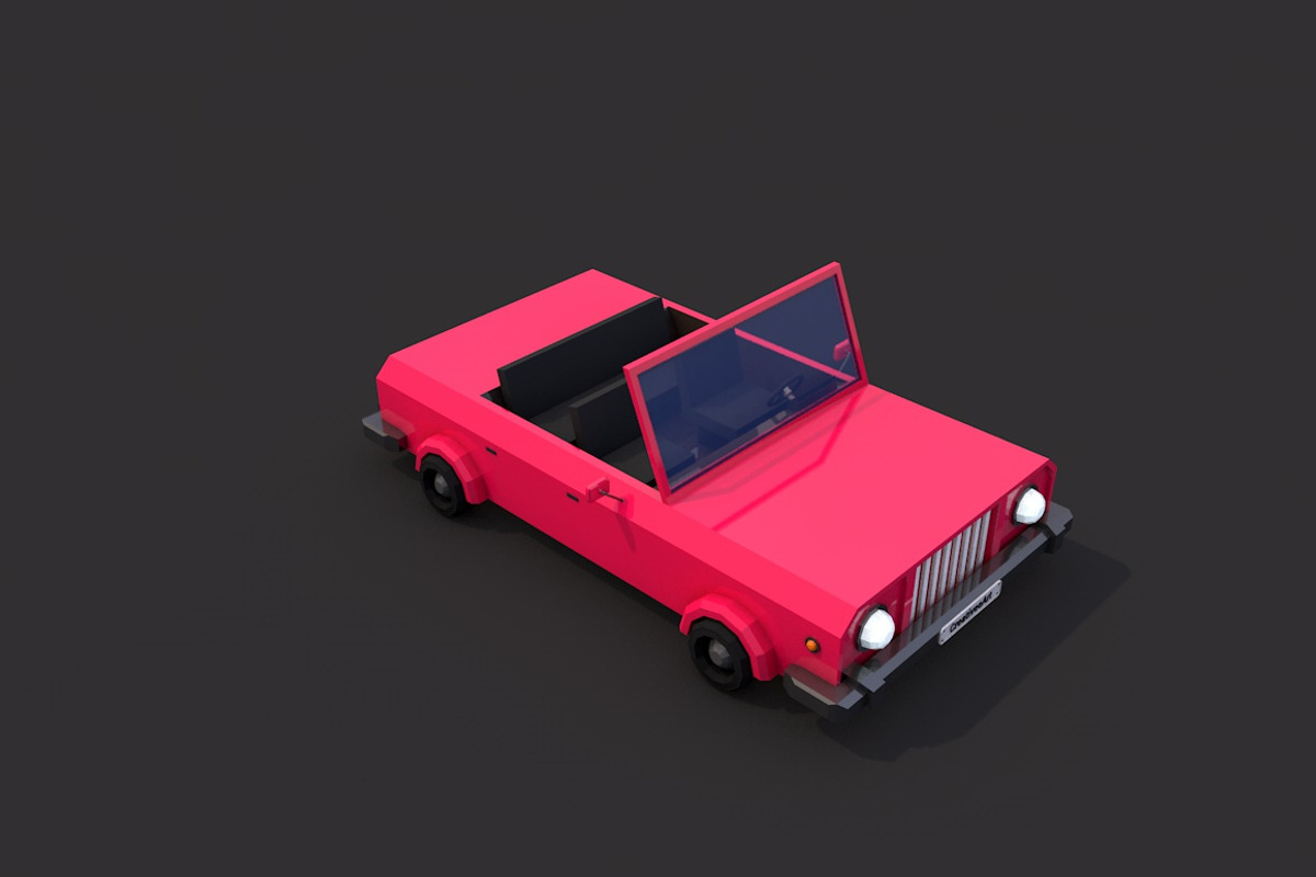 Low Poly Cabriolet, a Cars & Vehicle 3D Model by CreativeeArt (Photo 2 of 8)