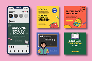 Back to School Social Media Post, a Social Media Template by MightyDesign