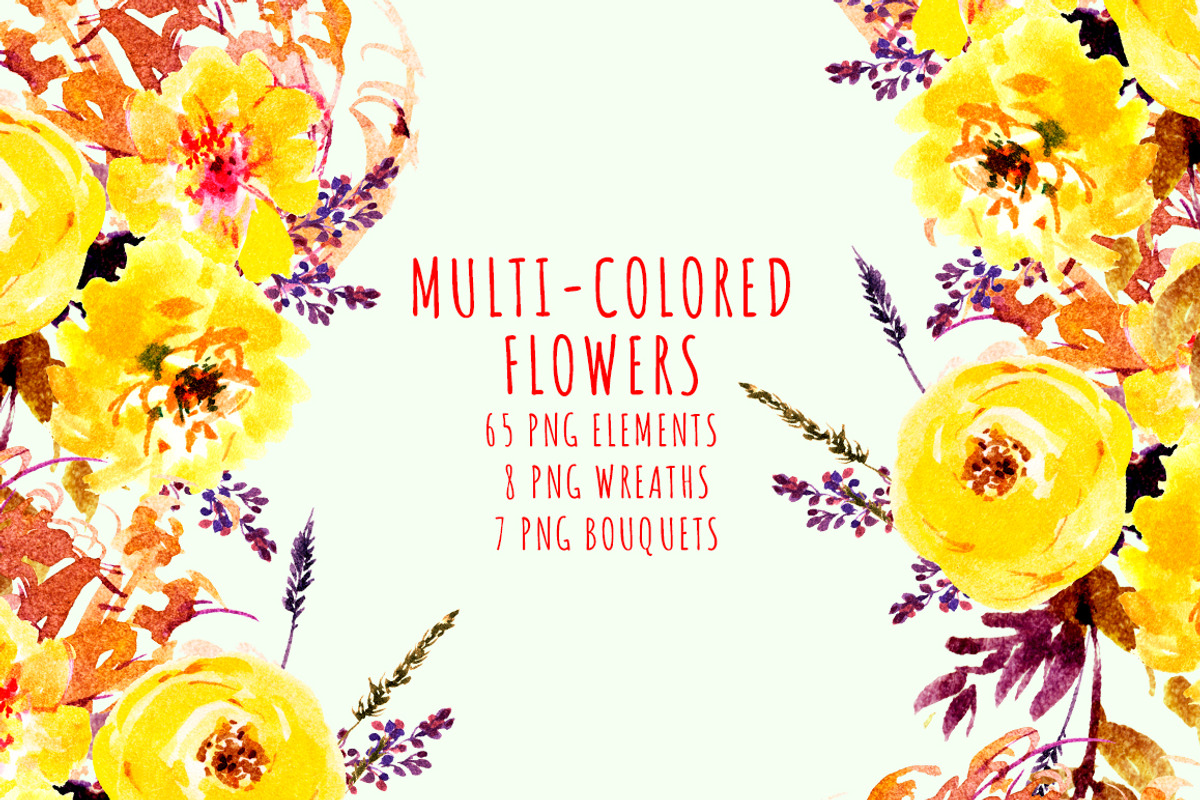 MULTI-COLORED FLOWERS, an Illustration by Nadiia Hanina (Photo 2 of 6)
