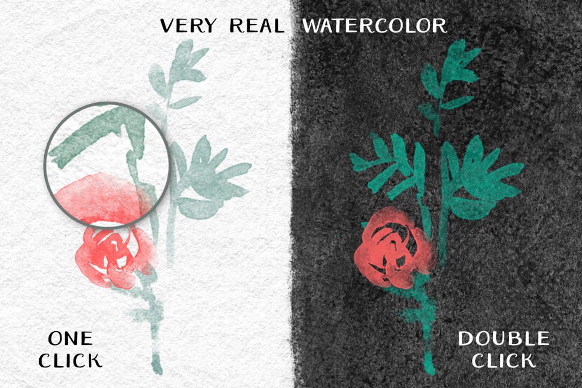 1200+ Watercolor PS Stamp Brushes, a Brush Add-On by kite-kit (Photo 2 of 11)