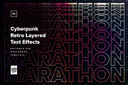 Cyberpunk Retro Layered Text Effects, a Brushes & More by veila.me (Thumbnail 1 of 9)