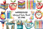 Whimsical Teacher Themed Clipart, an Illustration by CraftArtStudio (Thumbnail 1 of 6)