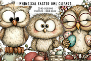 Whimsical easter owl clipart, an Illustration by CreationArt (Thumbnail 1 of 7)