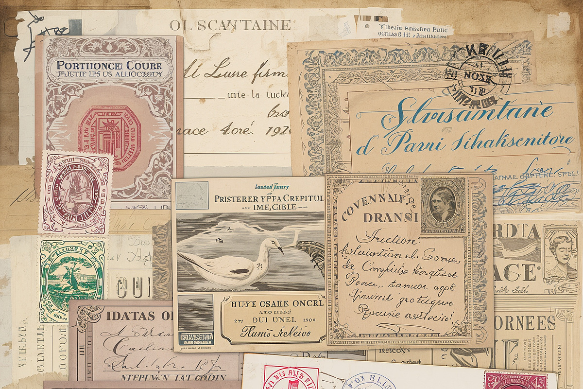 French Vintage Ephemera Junk, a Background Graphic by Printable Treasure (Photo 3 of 4)